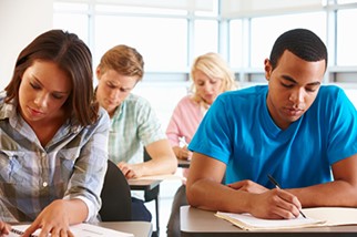 Students taking test