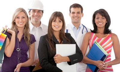 Group of people smiling